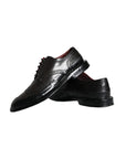 Dolce & Gabbana Black Leather Oxford Wingtip Formal Men Shoes