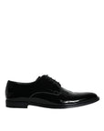 Dolce & Gabbana Black Calfskin Leather Derby Men Dress Shoes