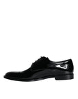 Dolce & Gabbana Black Calfskin Leather Derby Men Dress Shoes