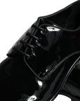 Dolce & Gabbana Black Calfskin Leather Derby Men Dress Shoes