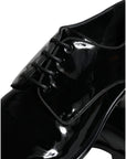 Dolce & Gabbana Black Calfskin Leather Derby Men Dress Shoes