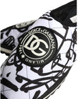 Dolce & Gabbana Black White Quilted Logo Sandals Slides Shoes