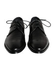Dolce & Gabbana Black Calfskin Leather Derby Men Dress Shoes