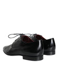 Dolce & Gabbana Black Calfskin Leather Derby Dress Men Shoes