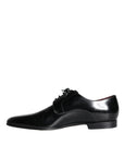 Dolce & Gabbana Black Calfskin Leather Derby Dress Men Shoes