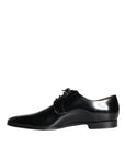 Dolce & Gabbana Black Calfskin Leather Derby Dress Men Shoes