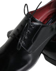 Dolce & Gabbana Black Calfskin Leather Derby Dress Men Shoes