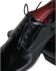 Dolce & Gabbana Black Calfskin Leather Derby Dress Men Shoes