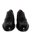 Dolce & Gabbana Black Calfskin Leather Derby Men Dress Shoes