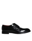 Dolce & Gabbana Black Calfskin Leather Derby Men Dress Shoes