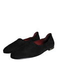 Dolce & Gabbana Black Suede Loafers Formal Slip On Shoes