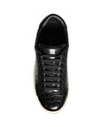 Dolce & Gabbana Black Leather Men Low Top Sneakers Shoes