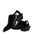 Dolce & Gabbana Black Calfskin Leather Derby Dress Men Shoes