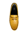 Dolce & Gabbana Yellow Leather Slip Mocassin Loafers Shoes