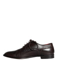Dolce & Gabbana Brown Calfskin Leather Lace Up Oxford Shoes