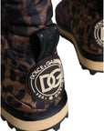 Dolce & Gabbana Brown Leopard Ankle Boots Padded Shoes