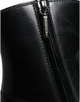 Dolce & Gabbana Black Leather Ankle Boots Booties Shoes