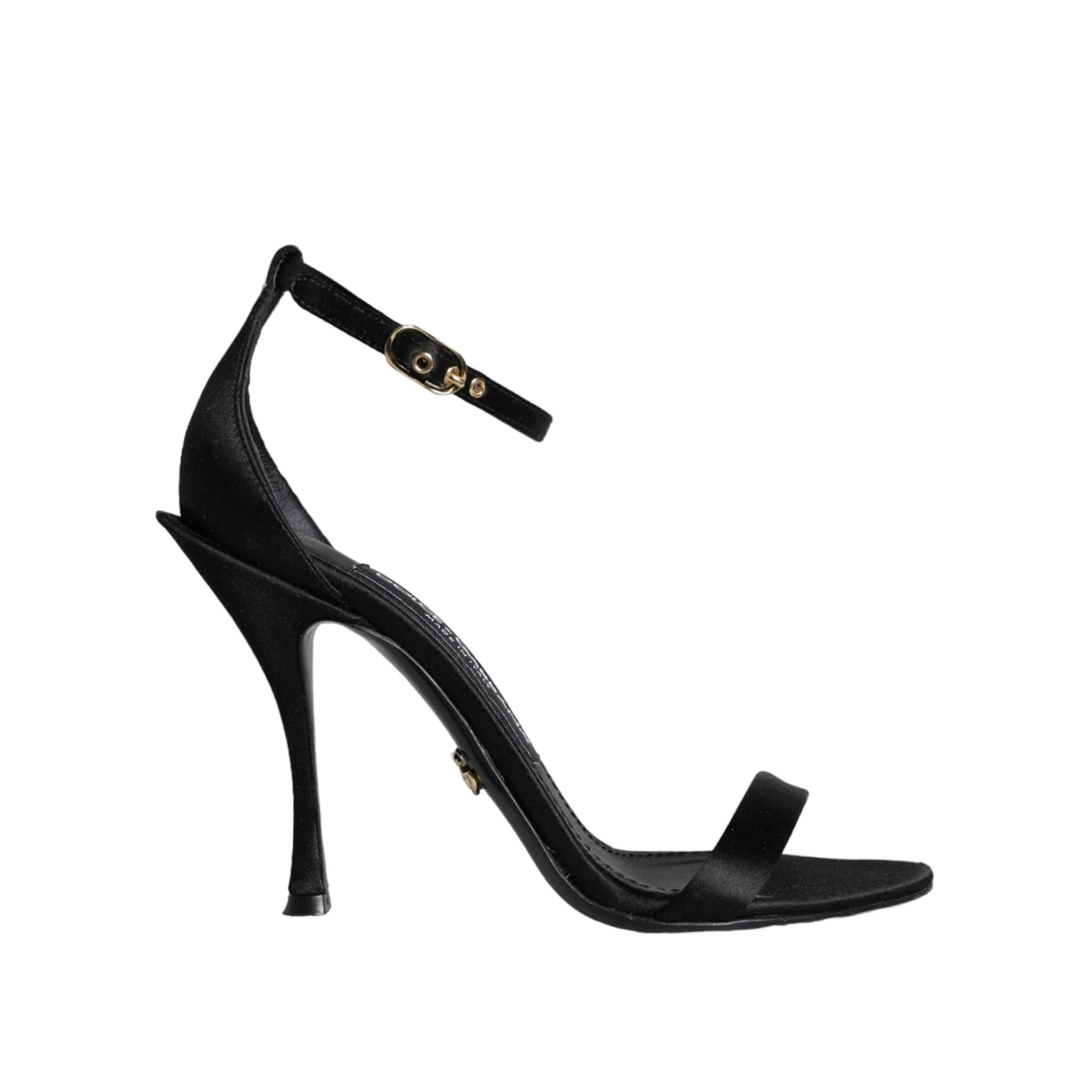 Dolce & Gabbana Black KEIRA Heels Ankle Strap Sandals Shoes