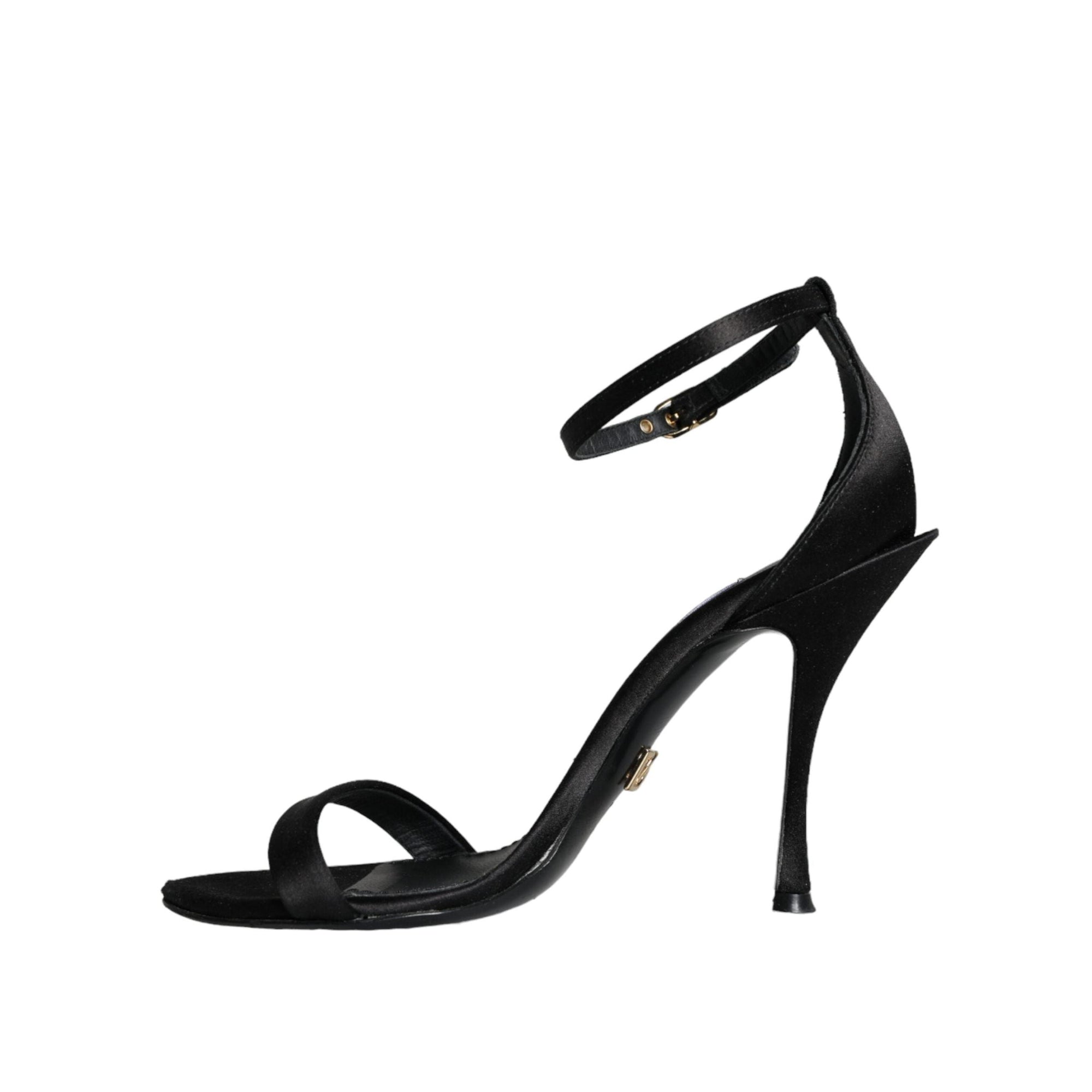 Dolce & Gabbana Black KEIRA Heels Ankle Strap Sandals Shoes