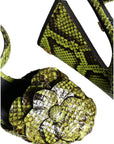 Dolce & Gabbana Green Exotic Leather Ankle Strap Heels Sandals Shoes