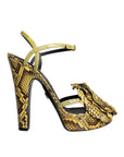 Dolce & Gabbana Yellow Exotic Leather Ankle Strap Heels Sandals Shoes