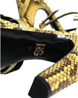 Dolce & Gabbana Yellow Exotic Leather Ankle Strap Heels Sandals Shoes