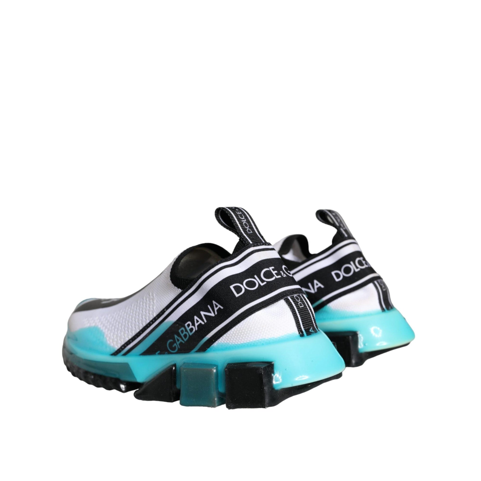Dolce & Gabbana White Blue Slip On Sorrento Sneakers Shoes