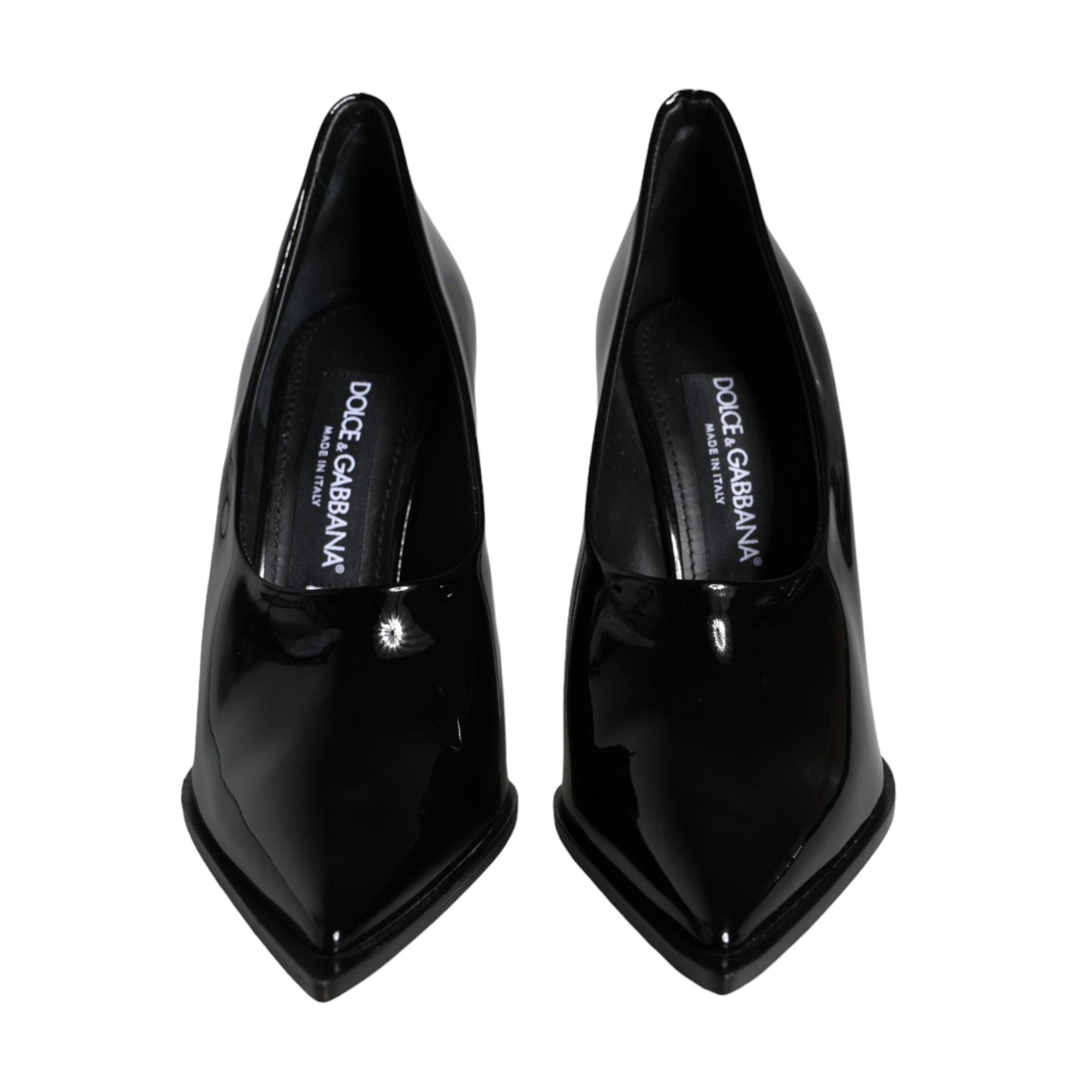 Dolce & Gabbana Black Patent Leather High Heels Pumps Shoes