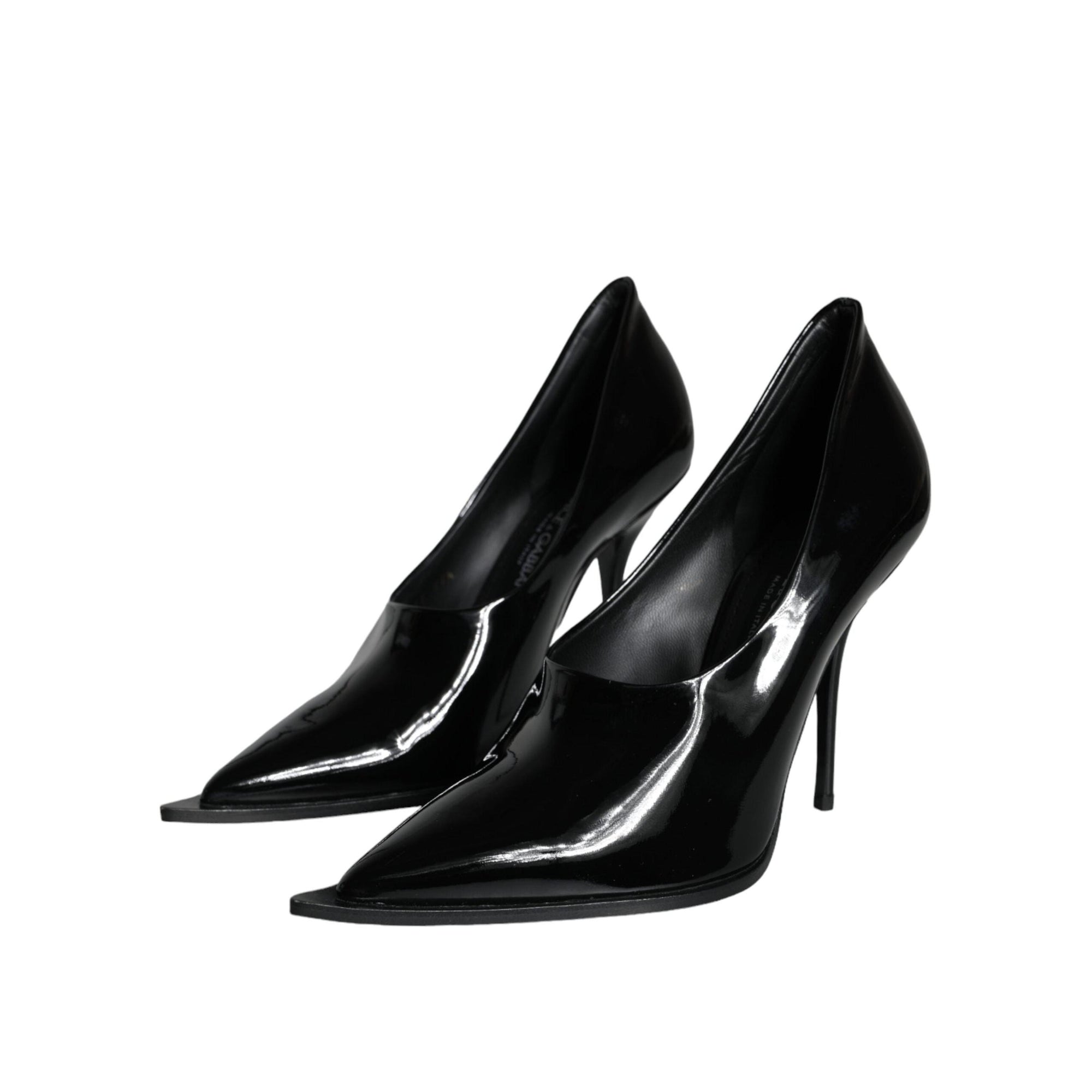 Dolce & Gabbana Black Patent Leather High Heels Pumps Shoes