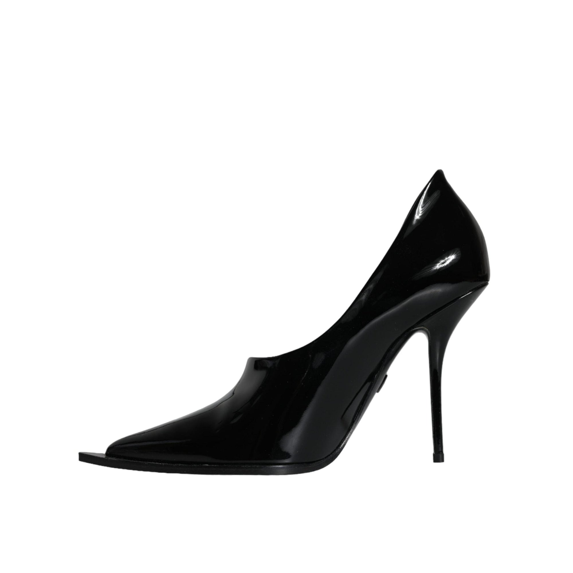Dolce & Gabbana Black Patent Leather High Heels Pumps Shoes