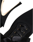 Dolce & Gabbana Black Stiletto Heels Mid Calf Boots Shoes