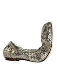 Dolce & Gabbana Silver Patent Leather Scrunch Ballet Flats Shoes