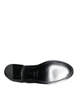 Dolce & Gabbana Black Leather Floral Lace Dress Formal Shoes