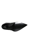 Dolce & Gabbana Black Patent Leather Pointed Ankle Boots Shoes