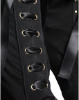 Dolce & Gabbana Black Jersey Stretch Ankle Booties Shoes