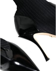 Dolce & Gabbana Black Stretch Stilettos Booties Socks Shoes