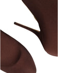 Dolce & Gabbana Brown Stiletto Heels Socks Ankle Boots Shoes