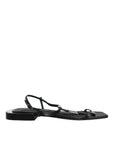 Dolce & Gabbana Black Leather Logo Ankle Strap Keira Sandals Shoes