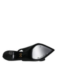Dolce & Gabbana Black Devotion Leather Heels Slingback Shoes