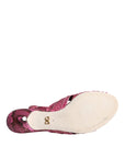 Dolce & Gabbana Pink Python Leather Kitten Heels Slides Shoes