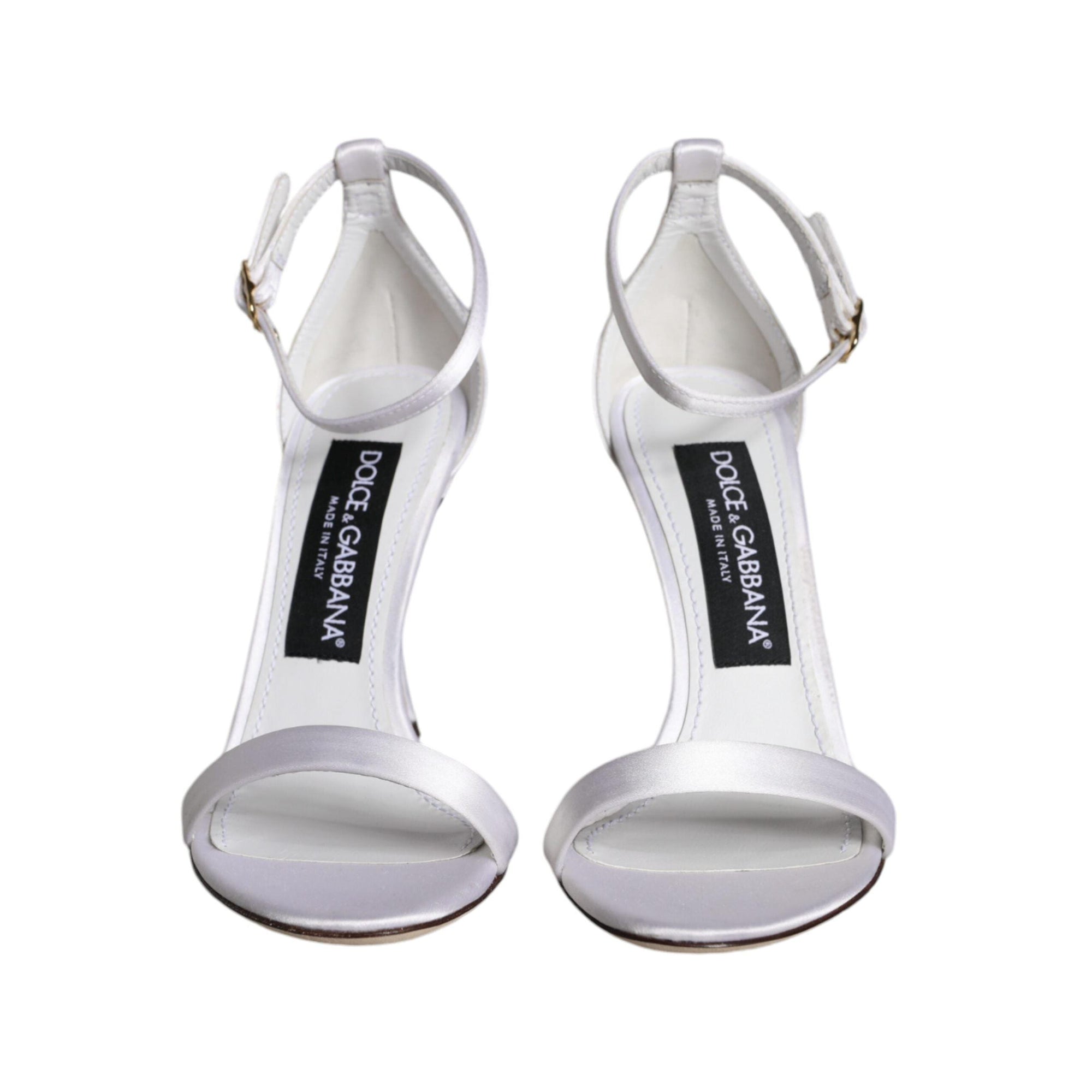 Dolce & Gabbana White KEIRA Heels Ankle Strap Sandals Shoes
