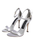 Dolce & Gabbana White KEIRA Heels Ankle Strap Sandals Shoes