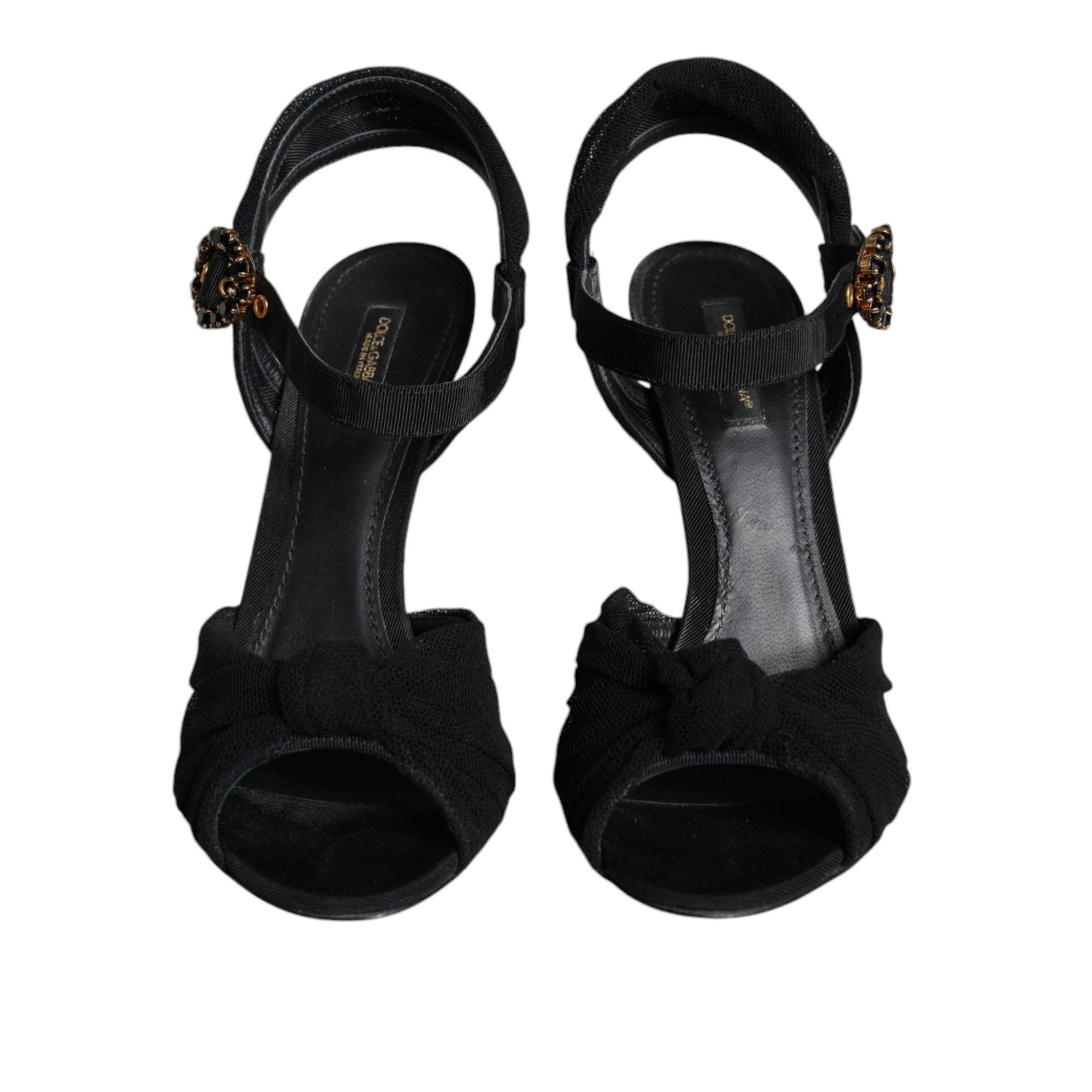 Dolce & Gabbana Black KEIRA Heels Ankle Strap Sandals Shoes