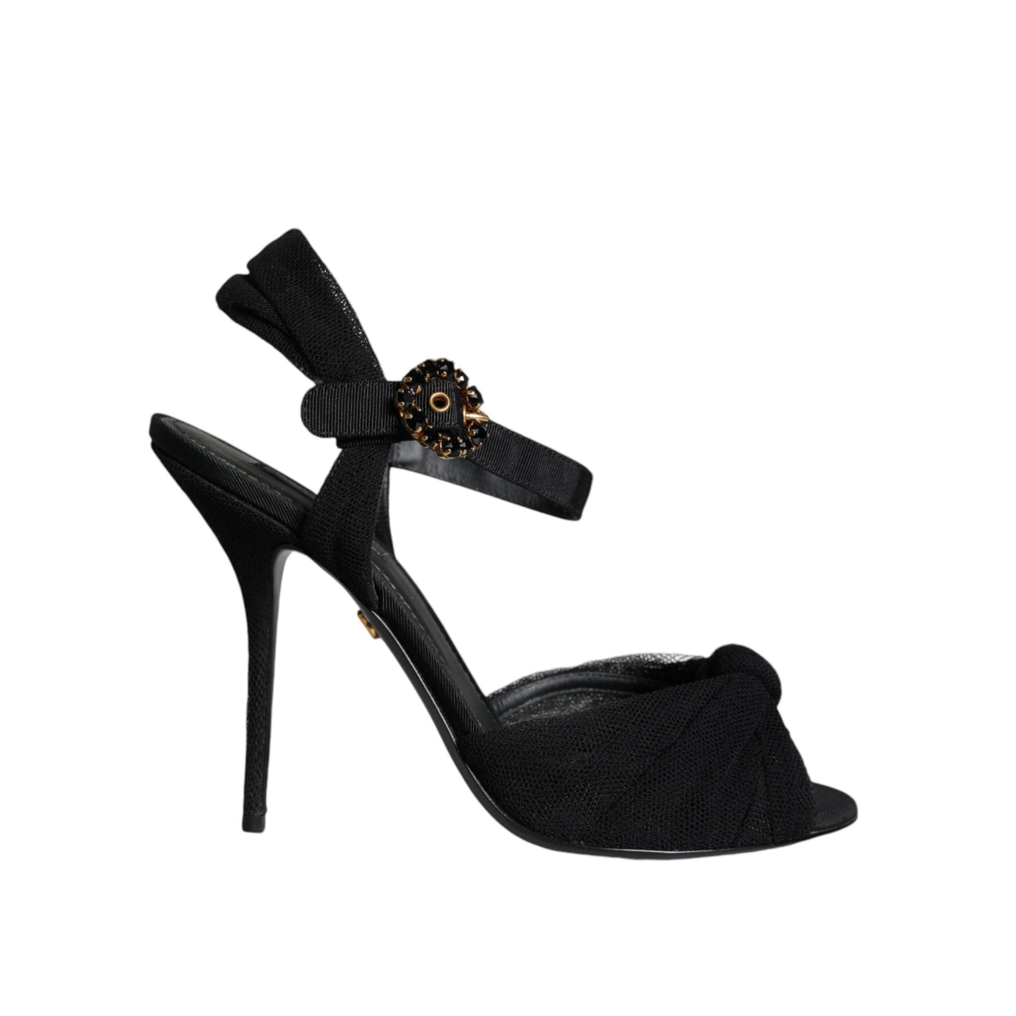 Dolce & Gabbana Black KEIRA Heels Ankle Strap Sandals Shoes