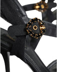 Dolce & Gabbana Black KEIRA Heels Ankle Strap Sandals Shoes