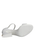 Dolce & Gabbana White Leather Heels Keira Sandals Shoes