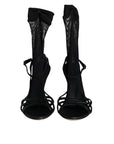 Dolce & Gabbana Black Mesh Stiletto Heels Sandals Shoes