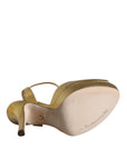 Dolce & Gabbana Gold Bette Leather Heels Sandals Shoes