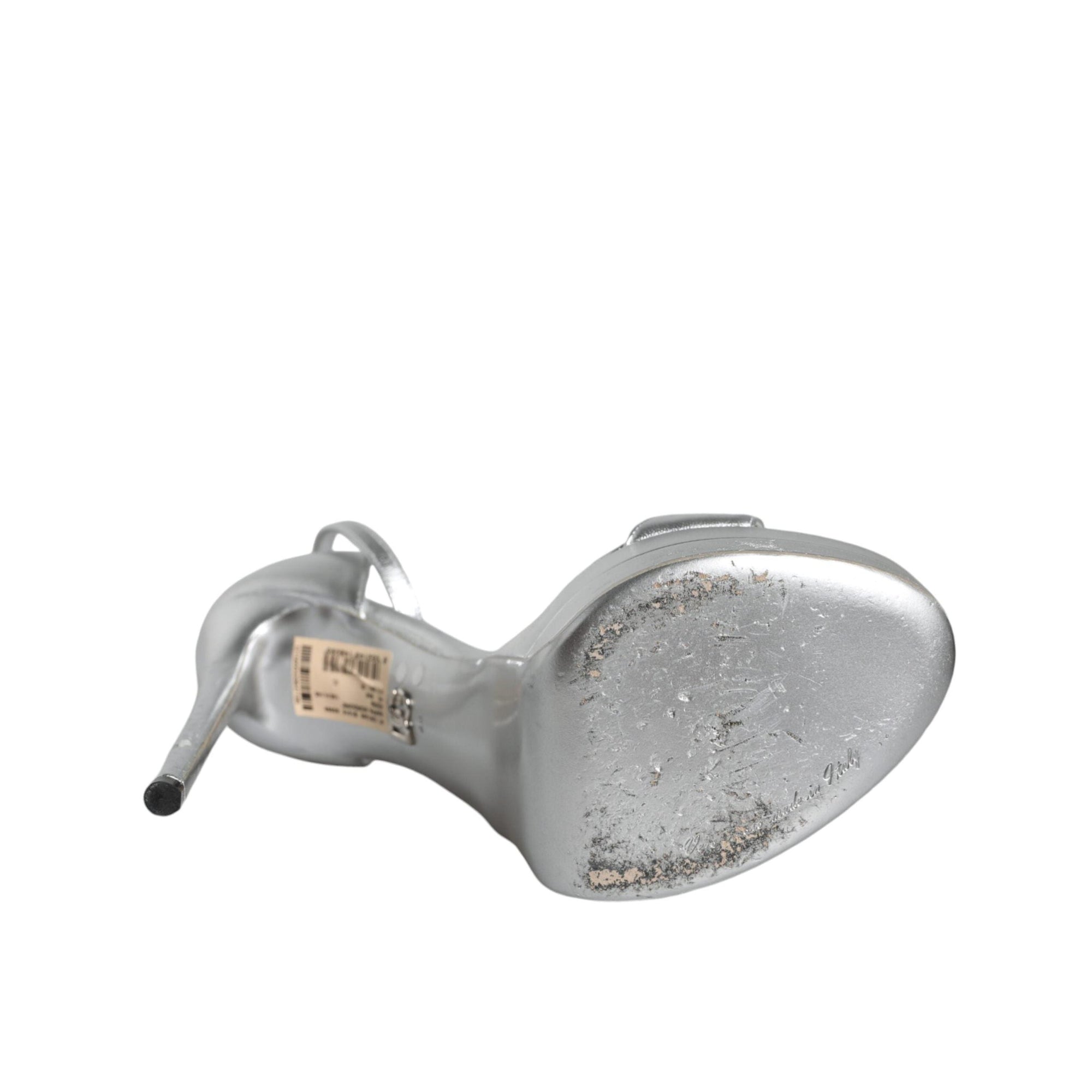 Dolce & Gabbana Silver KEIRA Heels Ankle Strap Sandals Shoes