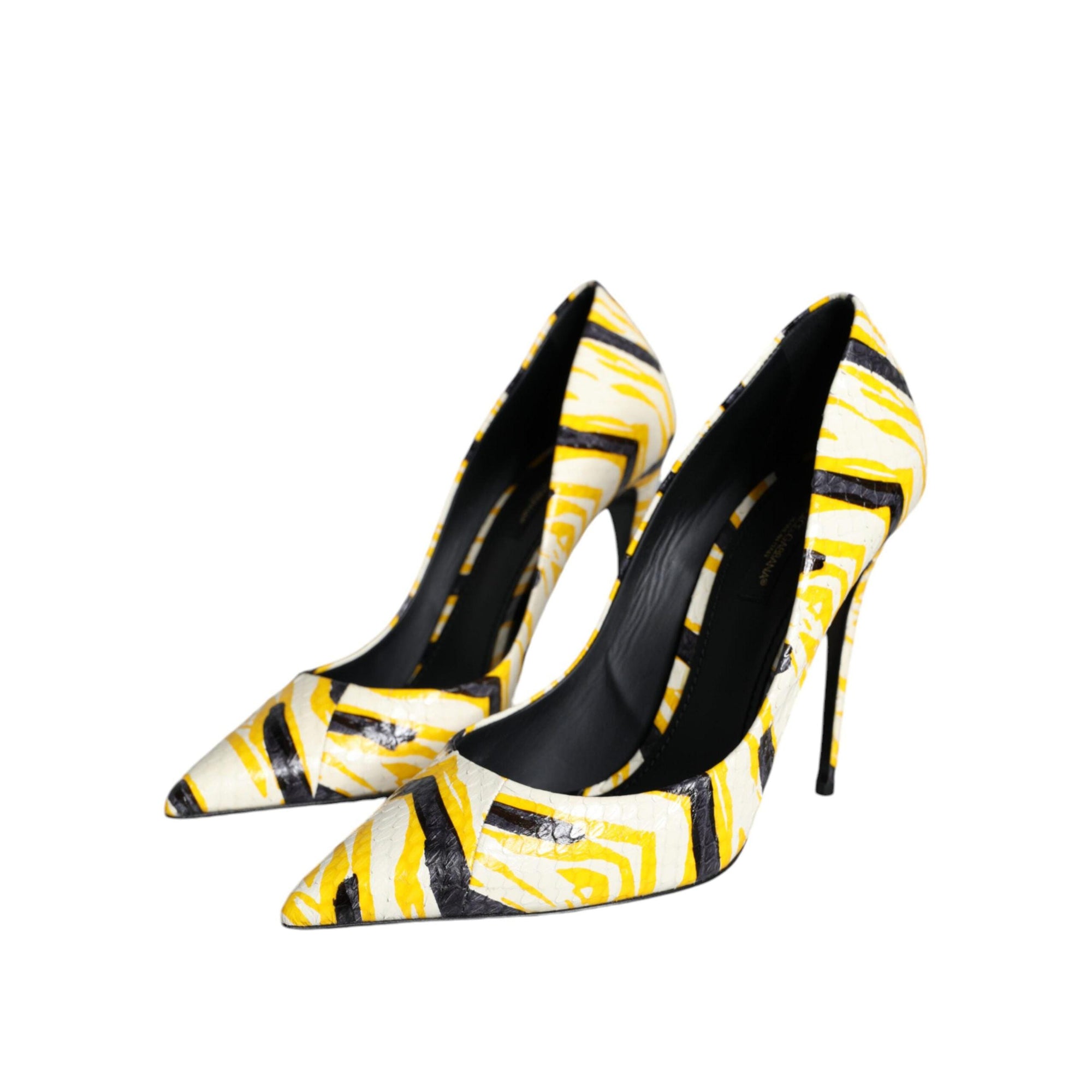 Dolce & Gabbana Multicolor Stripes Leather High Heels Pumps Shoes